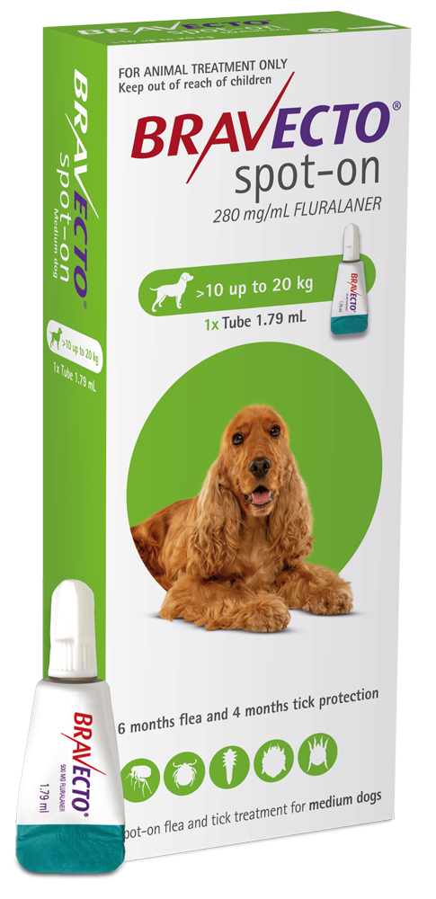 Bravecto-Flea Treatment-SpotOn, Dog, Medium Breed
