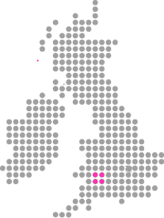 Image of map showing location of Mobile vet servcies in Cirencester and Gloucestershire