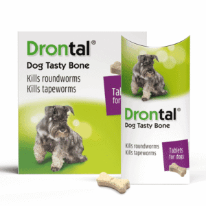 Drontal tasty bone packet, worming tablet for dogs
