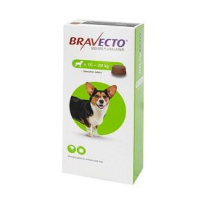 Bravecto Medium Dog 500mg 10kg-20kg Chewable Tablet Pack of 1 or 2