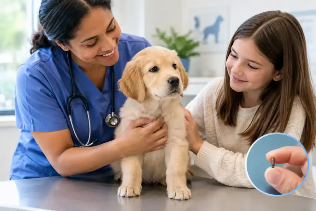 First Puppy Vaccines and Litter Microchipping